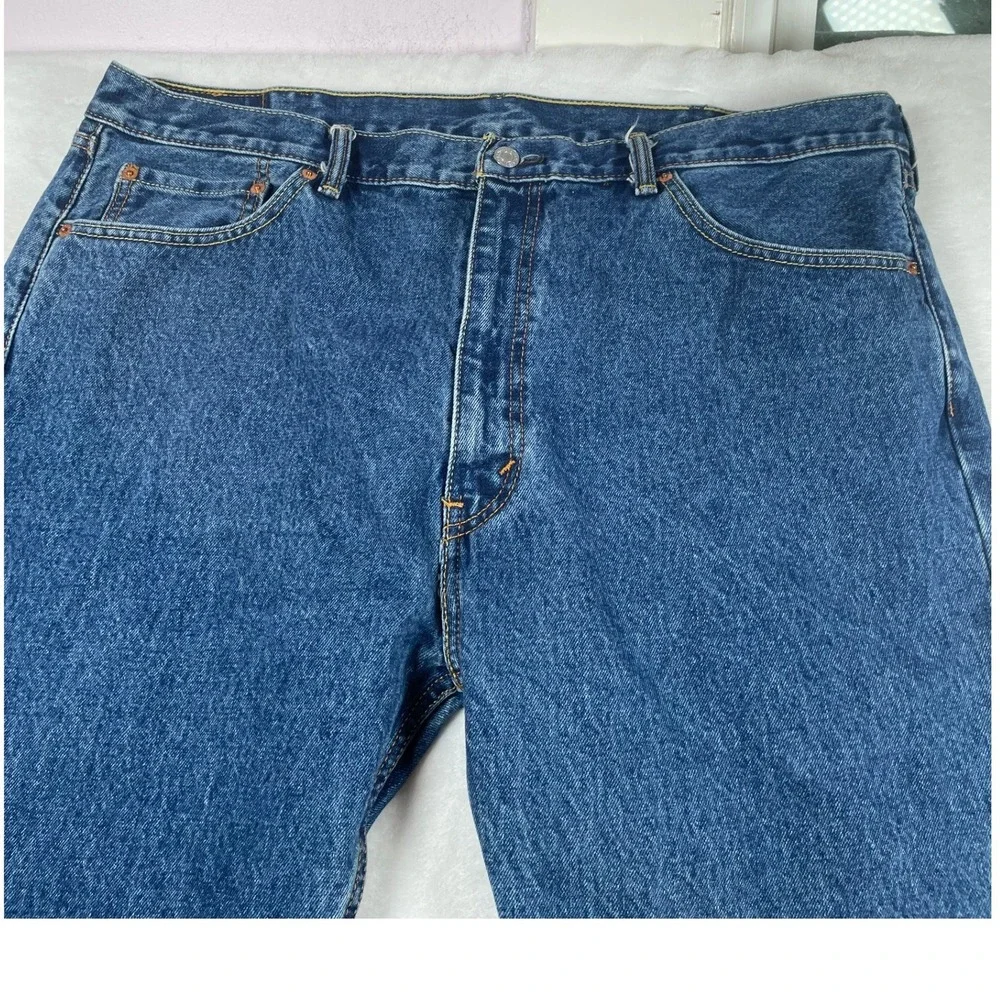 Levis 505 Regular Fit Straight Leg Blue Denim Jeans Mens 42x30‎ Medium Wash